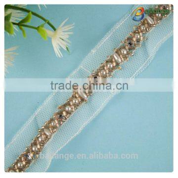 2015 embroidery handmade pearls corded lace trim