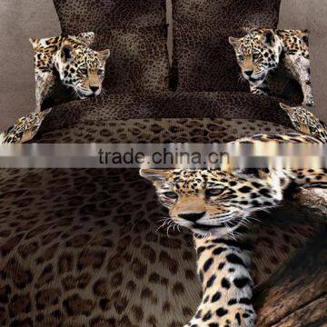 2014 hot sale four six 3D flat screen reactive printing animal 6pcs duvet cover set