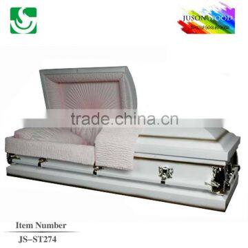 JS-ST274 wholesale best price funeral steel caskets