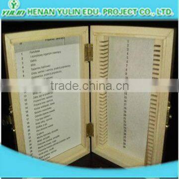 factory teaching and learning high school plastic wooden microscope prepared glass slides box