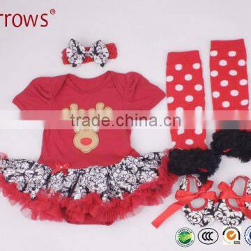 Fashionable kids Four Seasons christmas Girls Skirt Weater Set Red Christmas Girls Christmas Skirts