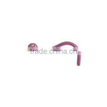 Popular plated nose studs ,316L surgical steel body piercing jewelry