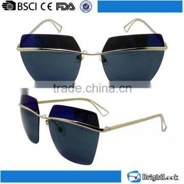 2015 New style big frame with metal sun glasses, ce fda and factory outdoor metal sunglasses