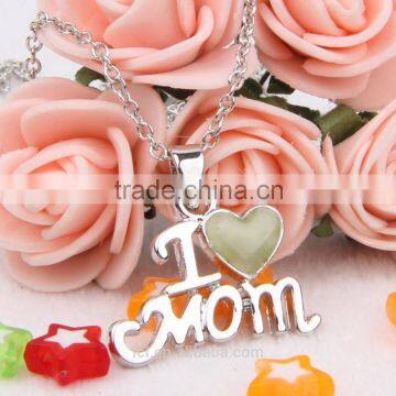 LCL-J5463 Fashion Glow in Dark I Love Mom Necklace Jewelry wholesale China