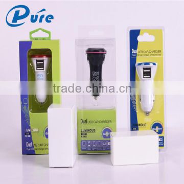 USB Car Charger for Mobile Phone Customized Car Charger with LED Light Universal Car Charger Accept OEM