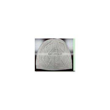 wool/cashmere blended Cable stitch hat