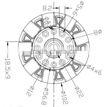 100mm Double Plastic Omni Wheel W/Bearing Rollers & Central Bearing 14058 photo-4