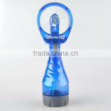 Blue Portable Mini Water Mist Spray Bottle Fan Cooling Beach Camp