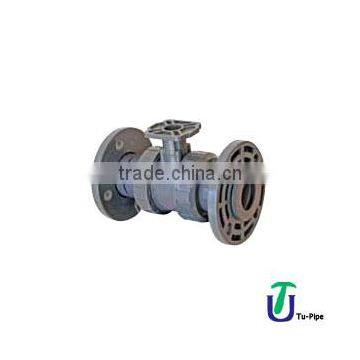 U-PVC Actuation Adaptor True Union Ball Valves For Acid (Both Side Flanged Ball Valve)