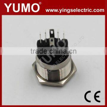 Hot Sale LA19AJS ROHS 19mm Flat Round With Ring LED IP65 Momentary Alternate Pin Terminal 5A/250VAC 5 Pin Push Button Switch photo-2