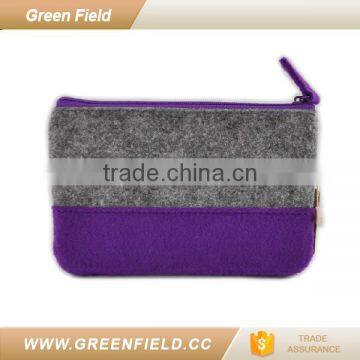 Green Field felt fabric bag coin purse