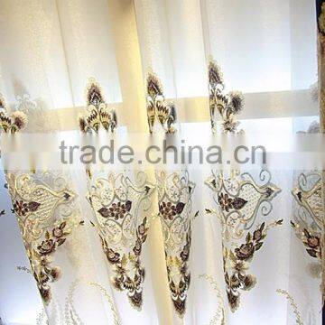 Noble Luxury Design Embroidery Fabric Ready Made Window Curtain With Valance and Sheer Set photo-5