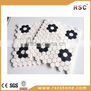 White Hexagon Marble Mosaic Tile photo-5