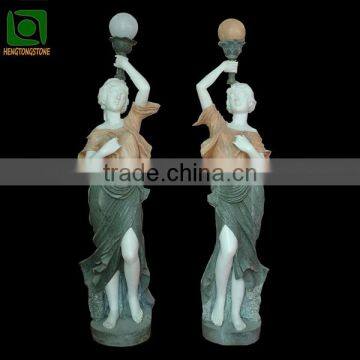 Carved Marble Outdoor Light Sculptures