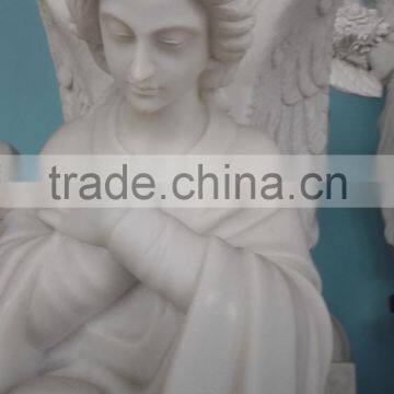 White Marble Carved Pray Angel Tombstone photo-3
