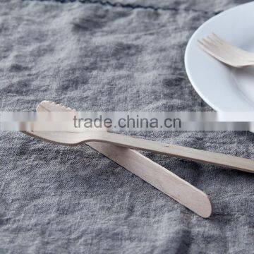 Cheap Food- grade Biodegradable Birch Wood Cutlery Disposable wood spoon knife and fork