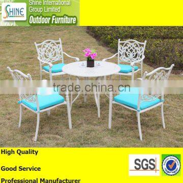 Outdoor furniture cast aluminium dining furniture table and chairs