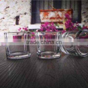 Mini Round Thick Glass Candle Cup Within Wax Inside photo-4