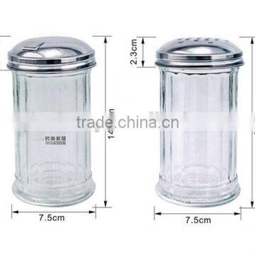 300ml Vertical Stripe Transparent Glass Spice Package Containers With Metal Hole Cap photo-2