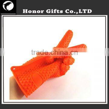Food Grade FDA Heat Resistant Kitchen Oven Silicone Barbecue Gloves photo-6