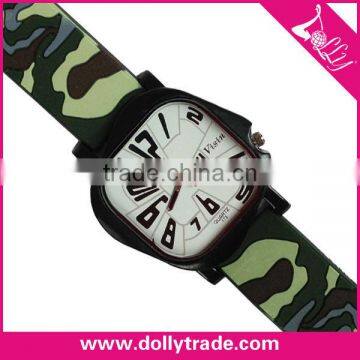 fashion custom geneva silicone colorful camouflage watch