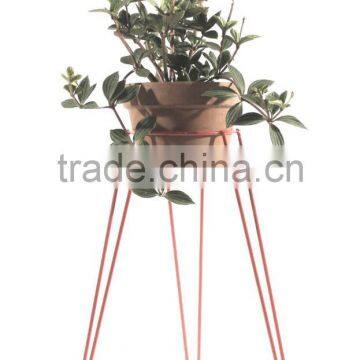 Colorful metal patio hairpin plant stand, Red