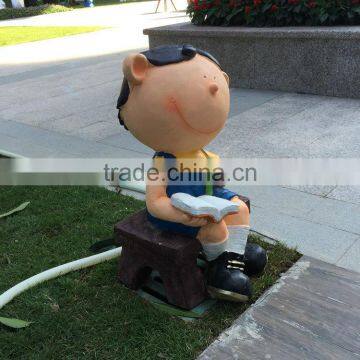 FRP Student Figurine in Garden photo-5