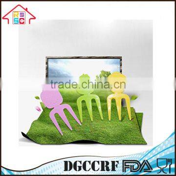 1Set Apple Box 10 PCS Plastic Fruit Fork Stand Container Kids Cake Dessert Forks photo-6