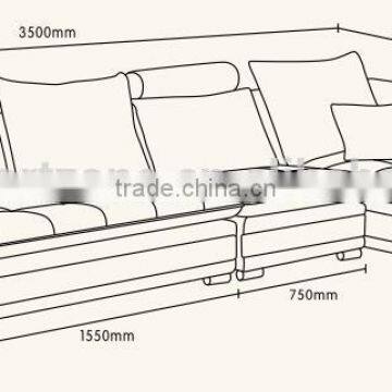 2017 Classic Fabric Corner Sofa Set photo-3