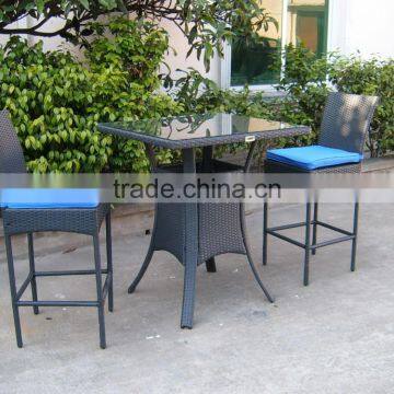 Patio French Style 3Pcs Rattan Bar Furniture L