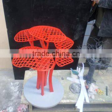 Stainless Steel Red Color Decorative Outdoor Metal Tree Abstract Art Sculptures photo-4