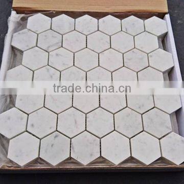 MM-CV243 Cheapest Flooring Designs Natural Stone Marble Hexagonal Mosaics Tiles photo-2