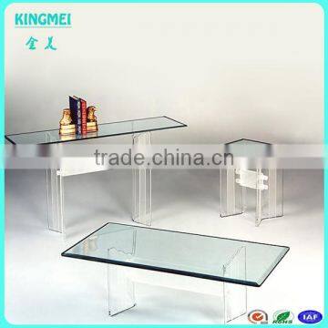 Wholesale Round Acrylic Tables,lucite Coffee Table, Acrylic Furniture With Colorful Base