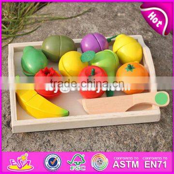 Pretend Play Kitchen Toys Wooden Cutting Fruit Set for Children W10B185 photo-5