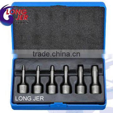 2mm to 10 mm Chrome Molybdenum 6pc Spiral Flute Design Impacts Screw Extractor Kit for Repaire Tools