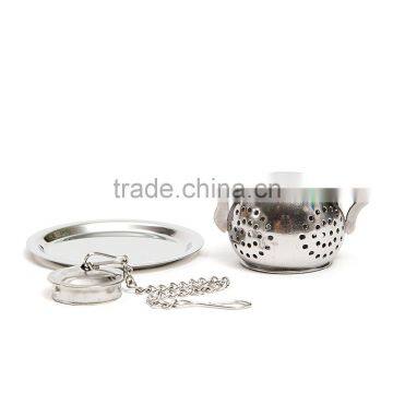 WCQ029 Tea Infuser Tea Ball Stainless Steel Loose Leaf Tea Strainer With Chain and Drip Trays Teapot Infuser Gift photo-6