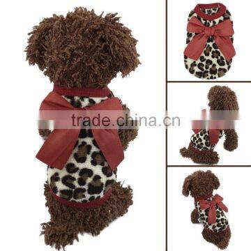 New Pet Dog Puppy Cat Winter Leopard Clothes Cute T-Shirt Soft Warm Coat hot selling