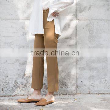 2017 New Fashion Women Wide Leg Pants White High Waist Trousers photo-3