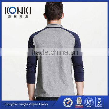 Custom Raglan 3/4 Sleeve Polo T-shirts 100% Cotton photo-2