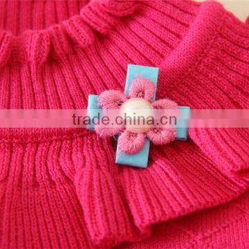 Hot New Products Sweaters High Quality Glassic Rose Red Children Sweater Appliqued Girls Sweaters photo-3
