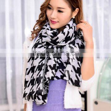 best-selling vintage ladies black white plaid checked scarf