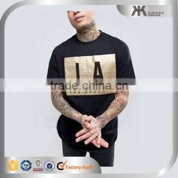 China Factory OEM Service Short Sleeve Cotton Front Gold Printing t Shirts