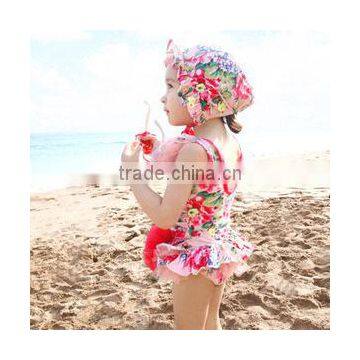 2015 Cute and fashion pink girl bikini swimwer one piece