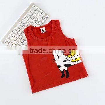 S17140A In Stock Boys Summer Cotton Knitting Pattern Printed Baby Vest photo-4