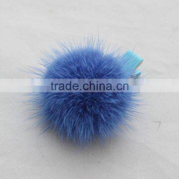 Myfur New Design Royal Blue Colorfu; Cute Mink Fur Hairpin Wholesale photo-2