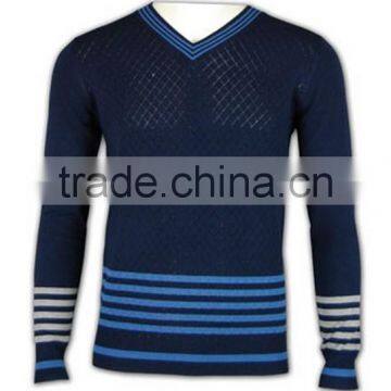 ISO9001/BSCI Manufature Popular Navy Blue Fitted Pullover Cardigan Sweater