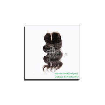 12-16 Inch Natural Color Cuticle Remy Human Virgin Remy Brazilian Unprocessed Body Wave Silk Top Closure