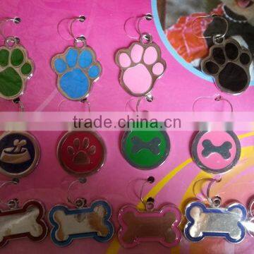 Personalised Engraved Glitter Paw Print Tag Dog Cat Pet ID Tags Reflective photo-3
