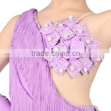 2017 New Teen Girls Ballroom Latin Salsa Competition Dress Fringed Dance Dress photo-6