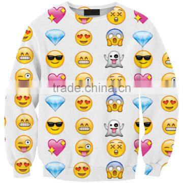 Men long sleeve oversized emoji sweatshirt wholesale